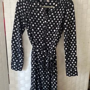 Knit dress. Knee length. Navy blue/white. New/never worn.